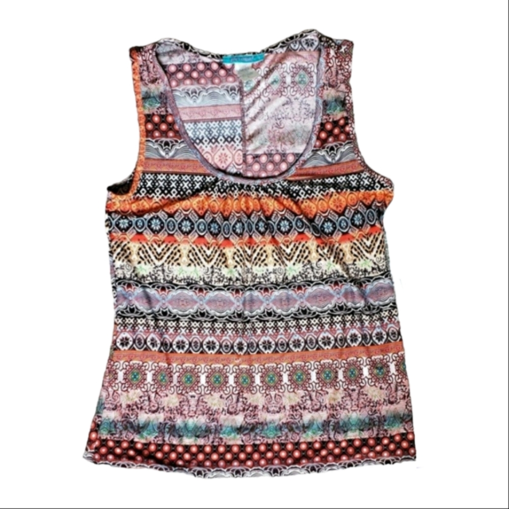 Colorful Print Slinky Tank